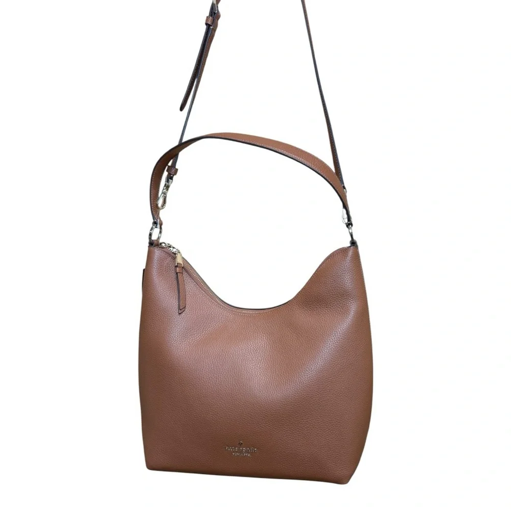 Kate Spade Zippy Pebbled Leather Shoulder Bag Warm Ginger K8140 NWT Crossbody - Picture 7 of 14